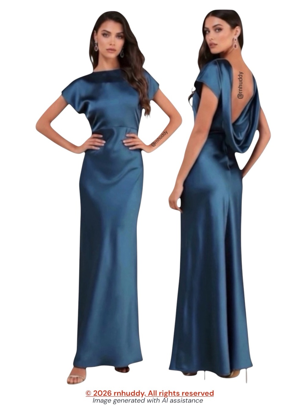 NWT Lulus S dark teal satin scoop back maxi dress